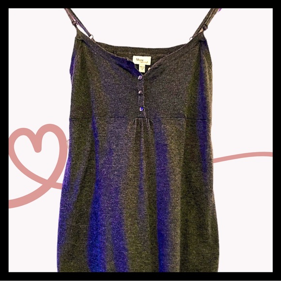 •Mimi Maternity baby doll tank with adjustable straps in Heather Gray - Picture 12 of 12